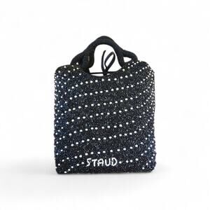 Staud Women's Handbag Cote Bag Black Silver Beading Cosmic Wave Design Sparkly